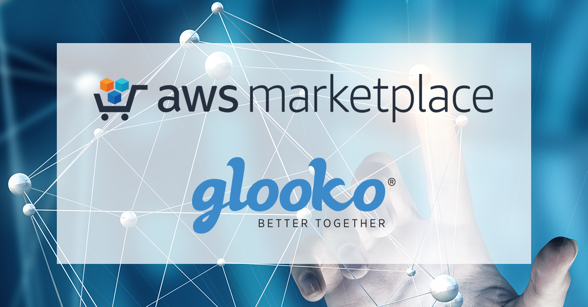 Glooko and AWS Marketplace logos with hand touching data