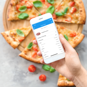 Pizza with Glooko App's Food Tracker