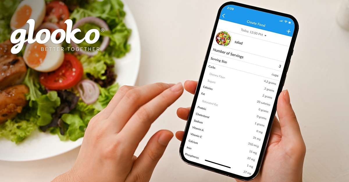 Glooko Mobile App's Food Tracker for Diabetes